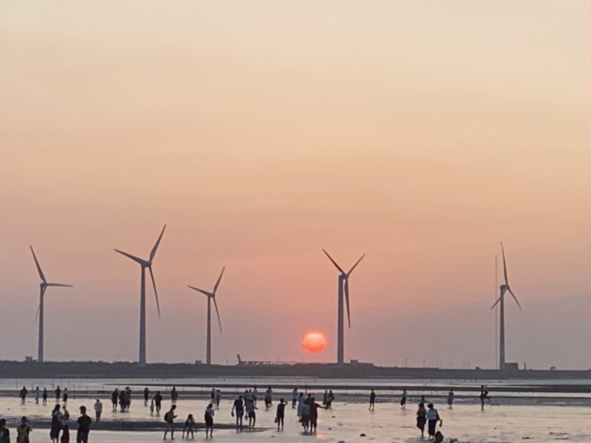 高美濕地夕陽美景