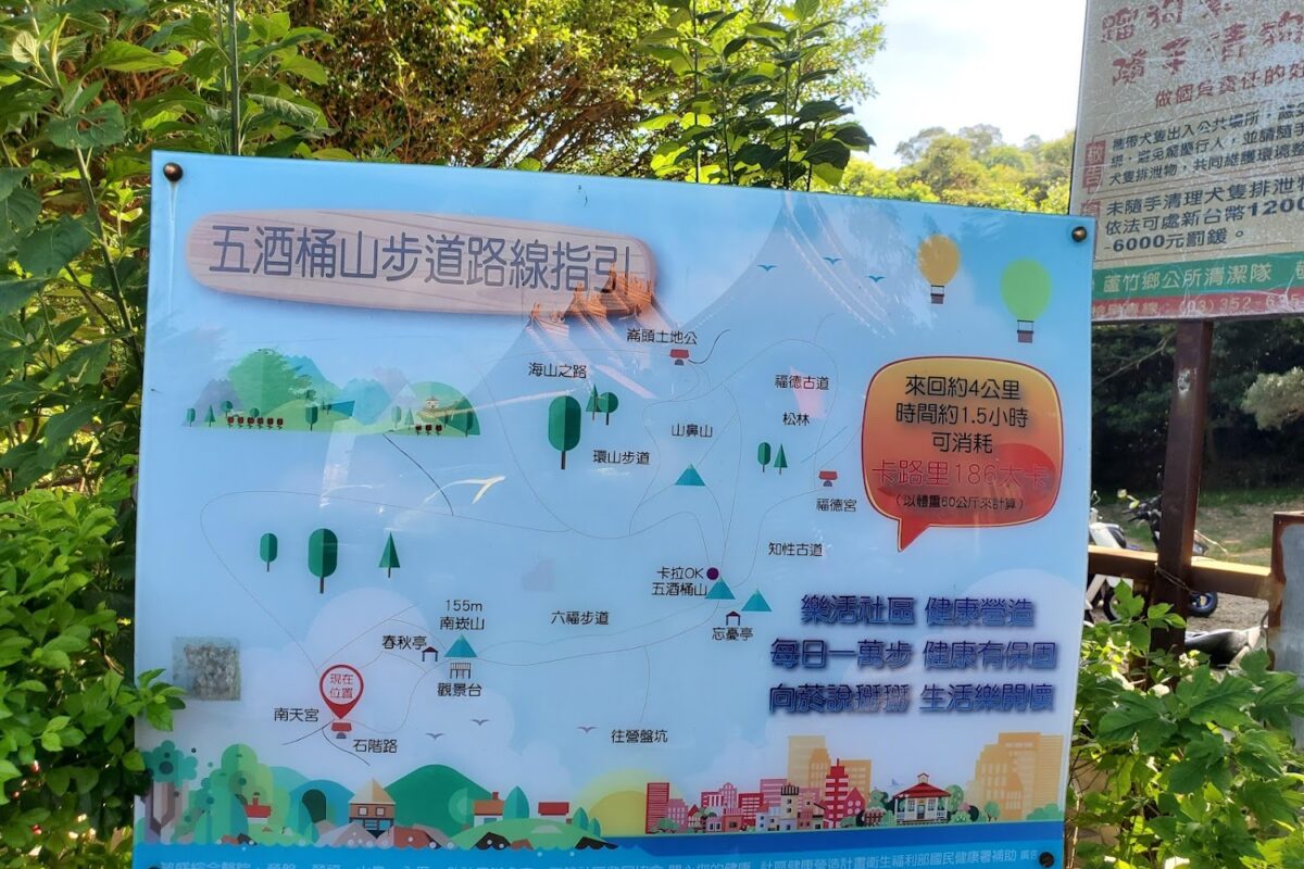 五酒桶山步道著名的酒甕造景